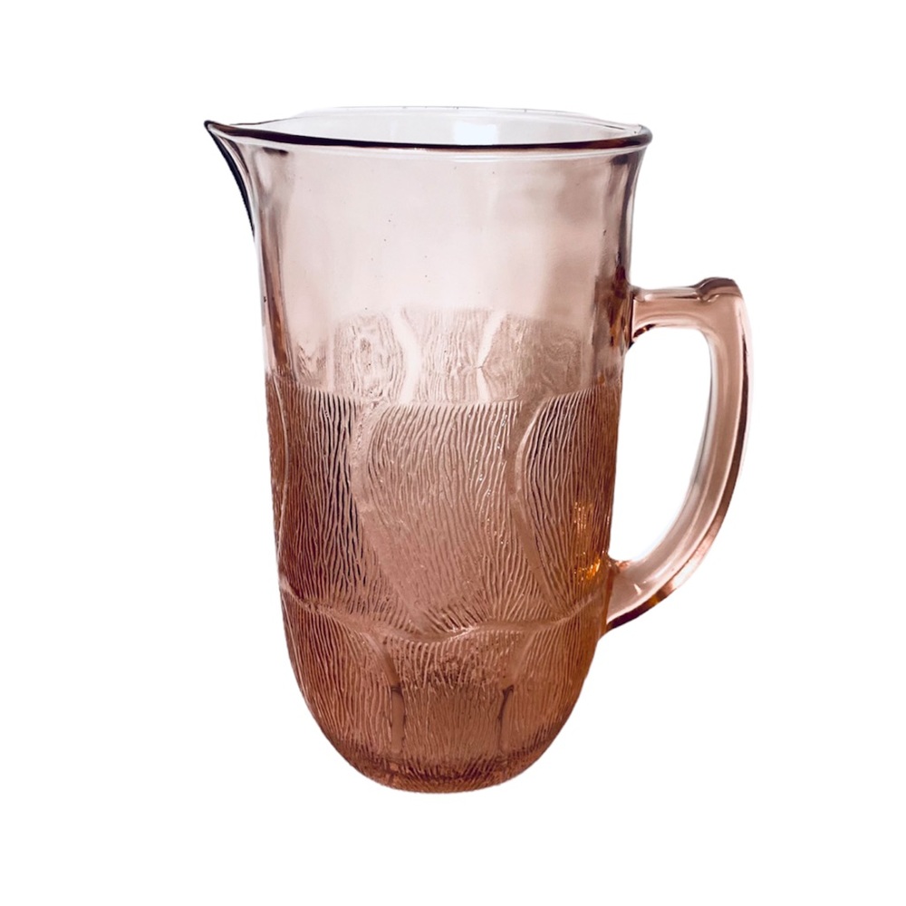 Vintage Pink Arcoroc Glass Pitcher